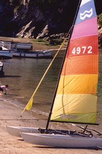 Sailing Cat in Newquay Harbour