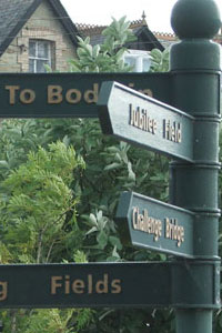 Signs on the Camel Trail in Wadebridge