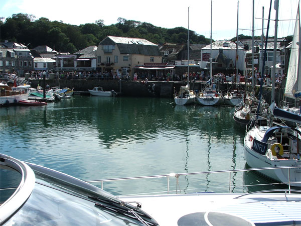 Boats moored in Padstow Harbour